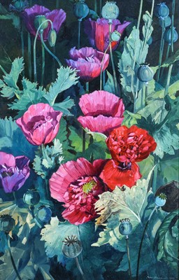 Lot 631 - Peter Newcombe (b.1943) "Poppies" Signed and...