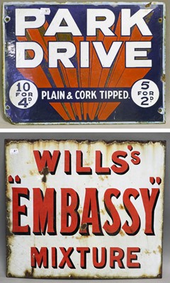 Lot 134 - Two Cigarette Enamel Advertising Signs