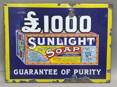 Lot 133 - Sunlight Soap Enamel Adverting Sign