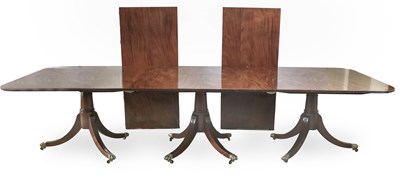 Lot A George III-Style Mahogany Triple-Pillar...