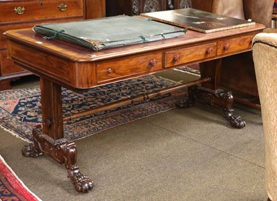 Lot 1520 - A William IV Leather Inset Rosewood Library...