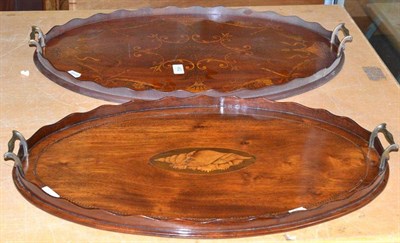 Lot 462 - Two mahogany inlaid trays