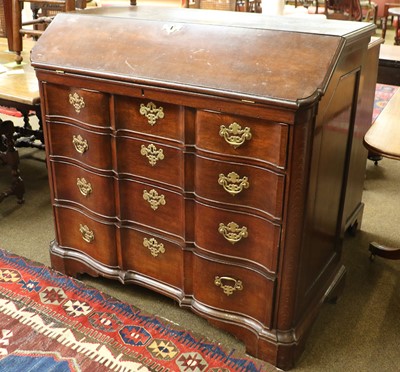 Lot 1541 - A 18th Century Mahogany Bureau, the slender...