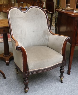 Lot 1423 - William IV Carved Rosewood Armchair, with...