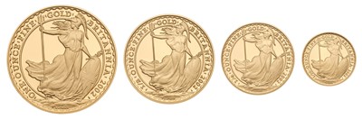 Lot 100 - UK, Britannia Four-Coin Gold Proof Set 2002,...