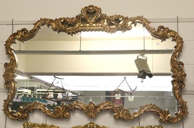 Lot 1388 - A Reproduction Gilt Framed Over Mantel Mirror,...