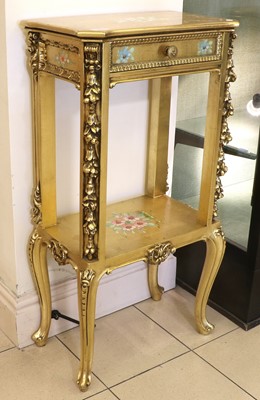 Lot 1460 - A Reproduction Gilt and Floral Painted Two...