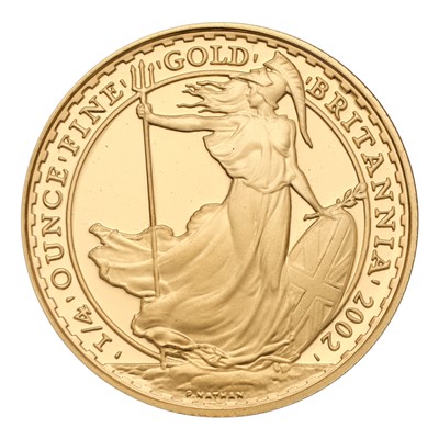 Lot 192 - UK, Britannia Gold Proof 1/4oz Coin 2002, face...