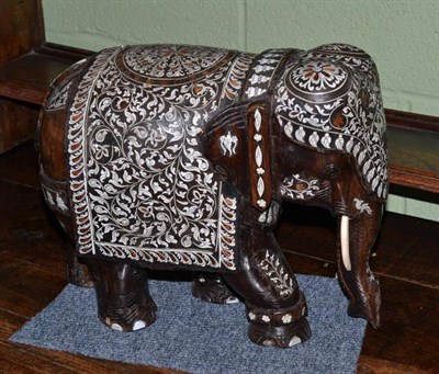 Lot 468 - Indian inlaid elephant