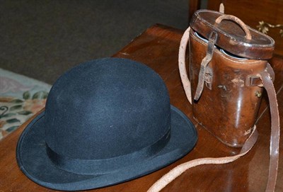 Lot 469 - Bowler hat and a pair of binoculars