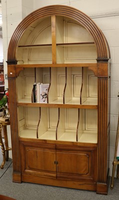 Lot 1386 - A Reproduction Cherrywood Dome Top Bookcase,...