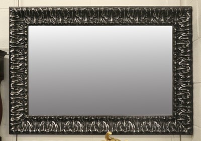 Lot 1394 - A Modern Brush Faux Metal Effect Mirror, 71cm...