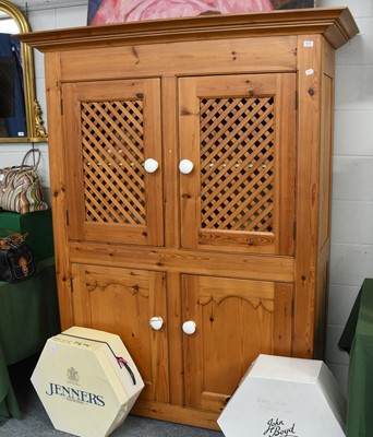 Lot 1431 - A Modern Pine Food Cupboard, 158cm by 60cm by...