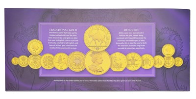 Lot 107 - UK, Golden Jubilee Gold Proof Set 2002, 13...