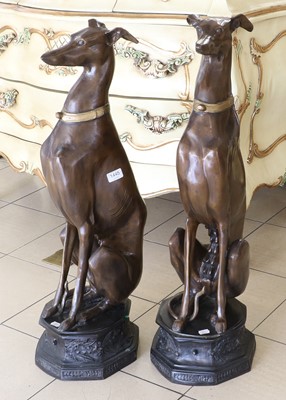 Lot 1445 - A Pair of Reproduction Bronzed Metal Models of...