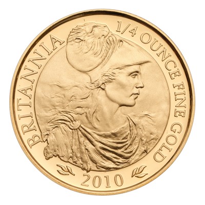 Lot 90 - UK, Britannia Three-Coin Gold Proof Set 2010,...