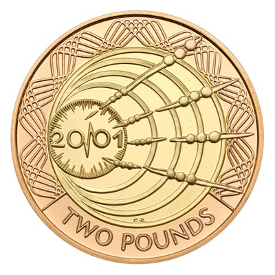 Lot 169 - UK, Gold Proof Two Pounds 2001, Wireless...