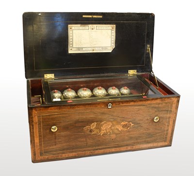 Lot 82 - A Good Early Bells-In-View Musical Box By Greiner & Bremond