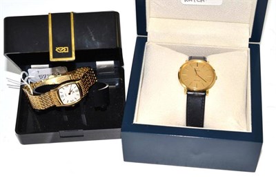 Lot 482 - A gold plated and steel Omega De Ville and a plated wristwatch signed Royal