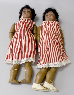 Lot 1028 - Two Simon & Halbig Doll 1039 Mulatto Bisque...