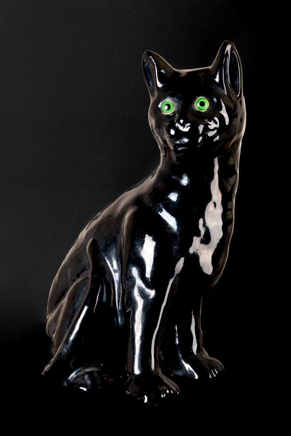 Lot 320 - A Jackfield-Type Pottery Model of a Seated Cat,...