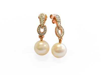 Lot 89 - A Pair of Art Deco Style Cultured Pearl and...