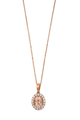 Lot 2253 - A 9 Carat Rose Gold Morganite and Diamond...