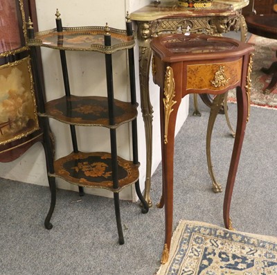 Lot 1396 - An Empire Style Inlaid and Ebonised Three Tier...