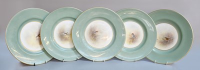 Lot 187 - A Set of Five Royal Worcester Porcelain Plates,...