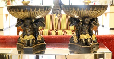 Lot 1458 - A Pair of Reproduction Lacquered Composite...