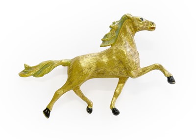 Lot 90 - An Enamel Brooch, modelled as a trotting horse,...