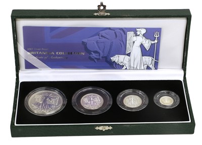 Lot 22 - UK, Silver Proof Britannia Set 2001, 4 coin...