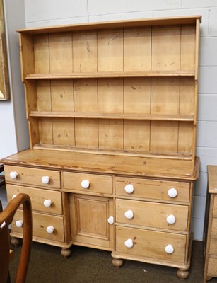 Lot 1576 - A Victorian Pine Reverse Breakfront Kitchen...