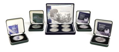 Lot 18 - 8x UK Silver Britannia Coins, housed across 5...