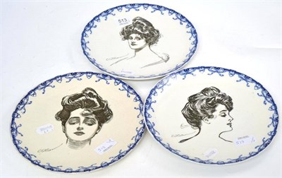 Lot 513 - Three Gibson Girls Doulton plates