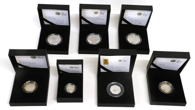 Lot 50 - 7x Royal Mint Silver Proof Piedfort Coins,...