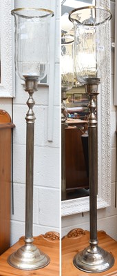 Lot 1404 - A Pair of Modern Storm Lanterns, with cut...