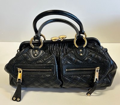 Lot 2036 - A Marc Jacobs Black Leather Quilted Stam...