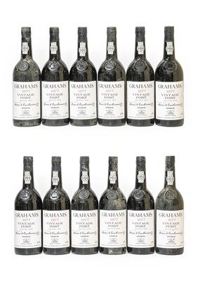 Lot 3108 - Graham's 1977 Vintage Port (twelve bottles)