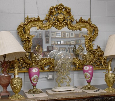 Lot 1472 - A Giltwood and Gesso Over Mantel Mirror, 19th...