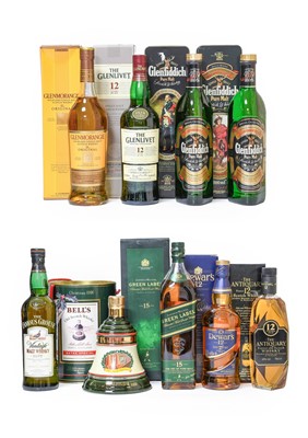 Lot 3141 - Glenfiddich Pure Malt Scotch Whisky, in clan...