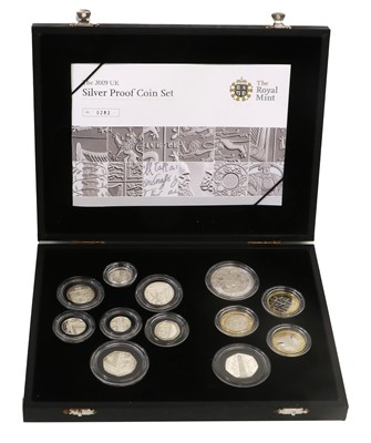 Lot 35 - UK, Silver Proof Coin Set 2009, 12 coins; two...