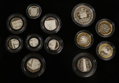 Lot 35 - UK, Silver Proof Coin Set 2009, 12 coins; two...