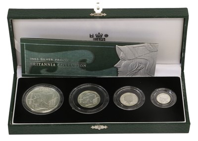 Lot 38 - UK, Silver Proof Britannia Collection 2003, 4...