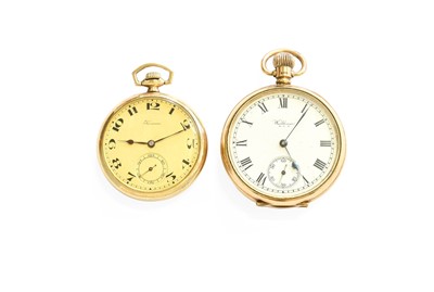 Lot 18 - A Waltham 9 Carat Gold Pocket Watch, together...