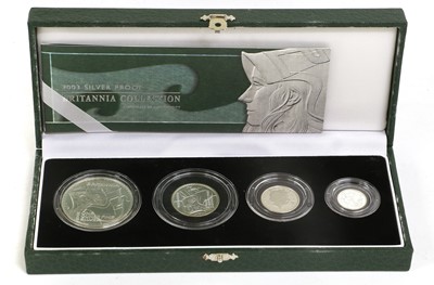 Lot 36 - UK, Silver Proof Britannia Collection 2003, 4...