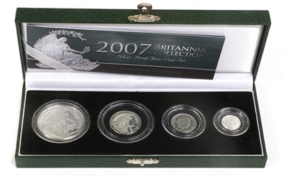 Lot 23 - UK, Silver Proof Britannia Collection 2007, 4...