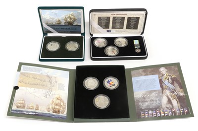 Lot 14 - 3x UK Silver Commemorative Crown Sets,...