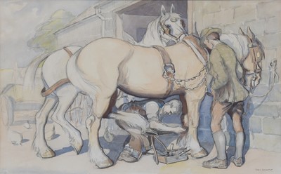 Lot 1115 - John Spencer (20th Century) "The Smithy"...