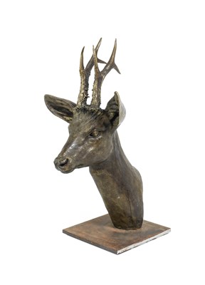 Lot 176 - David Cemmick (b.1955) A Bronze Head of a Roe...